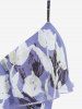 Flower Print Ruffles Split A Line Cami Dress with Removable Belt -  