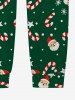 Plus Size Men's Christmas Santa Claus Snowflake Candy Print Pajama Jogger Pants -  