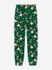 Plus Size Men's Christmas Santa Claus Snowflake Candy Print Pajama Jogger Pants -  