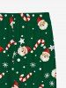 Plus Size Men's Christmas Santa Claus Snowflake Candy Print Pajama Jogger Pants -  