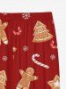 Plus Size Men's Christmas Tree Gingerbread Candy Star Print Jogger Pants -  