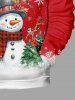 Plus Size Christmas Tree Snowman Snowflake Birds Print Drawstring Pocket Hoodie For Men -  