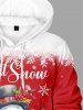 Plus Size Christmas Tree Snowman Snowflake Birds Print Drawstring Pocket Hoodie For Men -  