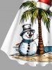 Robe débardeur grande taille imprimée chapeau de Noël bonhomme de neige et cocotier - Blanc 1X