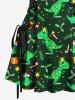 Robe débardeur à lacets imprimée houx, fruits, étoiles, dinosaures et bonbons - Vert XXXL