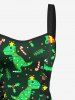 Robe débardeur à lacets imprimée houx, fruits, étoiles, dinosaures et bonbons - Vert XXXL