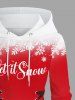 Plus Size Christmas Tree Snowman Snowflake Birds Print Drawstring Hoodie Dress -  