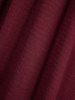 Robe grande taille bicolore texturée à ceinture et manches évasées, coupe trapèze, manches superposées - Rouge foncé 1X | US 14-16