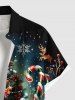 Chemise grande taille pour homme avec imprimé sapin de Noël, flocons de neige, bonhomme de neige et maison en bonbons, motif galaxie ombrée. - Noir 4XL