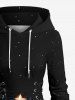 Plus Size Christmas Tree Snowflake Snowman Candy House Ombre Galaxy Print Lace Up Hooded Dress -  