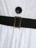 Robe longue asymétrique en velours à boutons, col en polaire, manches longues et ceinture - Blanc 5x | US 30-32