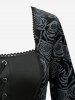 Robe en velours à œillets et dentelle, grande taille, ornée de roses. - Noir 3X | US 22-24