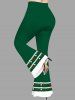 Pantalon évasé imprimé de lumières de Noël grande taille - Vert M