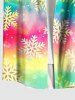 Chemise à boutons et poche pour homme, grande taille, imprimé flocons de neige tie-dye ombré de Noël - Multi-A 6XL