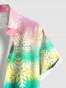 Chemise à boutons et poche pour homme, grande taille, imprimé flocons de neige tie-dye ombré de Noël - Multi-A 6XL