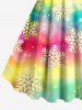 Robe débardeur grande taille à imprimé flocons de neige tie-dye ombré de Noël - Multi-A S