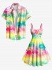 Robe débardeur grande taille à imprimé flocons de neige tie-dye ombré de Noël - Multi-A S
