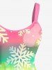 Plus Size Christmas Ombre Tie Dye Snowflake Print Tank Dress -  
