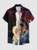 Christmas Birth of Jesus Coconut Tree Ombre Dusk Print Plus Size Matching Outfit For Couples -  