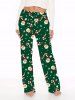 Ensemble pyjama grande taille assorti pour femme, imprimé Père Noël, flocons de neige et bonbons - Noir 