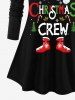 Christmas Tree Hat Boots Candy Snowflake Print Plus Size Matching Set -  
