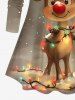 Christmas Light Elk Snowflake Print Plus Size Matching Set - Bronze 