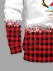 Christmas Plaid Elk Bowknot Snowflake Print Plus Size Matching Outfit For Couples -  