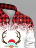 Christmas Plaid Elk Bowknot Snowflake Print Plus Size Matching Outfit For Couples -  