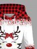 Christmas Plaid Elk Bowknot Snowflake Print Plus Size Matching Outfit For Couples -  