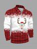 Christmas Plaid Elk Bowknot Snowflake Print Plus Size Matching Outfit For Couples -  