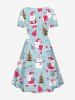 Christmas Tree Santa Claus Snowman Print Plus Size Matching Outfit For Couples -  