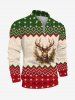 3D Knit Christmas Tree Elk Zig Zag Print Plus Size Matching Outfit For Couples -  