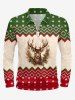 3D Knit Christmas Tree Elk Zig Zag Print Plus Size Matching Outfit For Couples -  