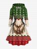 3D Knit Christmas Tree Elk Zig Zag Print Plus Size Matching Outfit For Couples -  