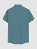 Plus Size Octopus Hat Colorblock Print Buttons Pocket Hawaii Shirt For Men -  