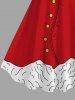 Plus Size Christmas Santa Claus Costume Print Tank Dress -  