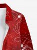 Chemise à boutons et poches pour homme, grande taille, imprimé sapin de Noël et étoiles. - Rouge M