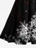 Robe midi vintage années 50 imprimée flocons de neige ombrés - Rouge 3XL