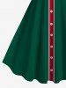Robe trapèze grande taille à imprimé fleurs et houx de Noël - Vert profond 2X