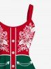 Robe trapèze grande taille à imprimé fleurs et houx de Noël - Vert profond 2X