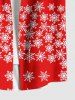 Chemise à boutons et poches pour homme, grande taille, motif élan de Noël et flocons de neige. - Rouge 6XL
