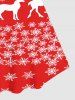Plus Size Christmas Elk Snowflake Print Vintage Dress -  
