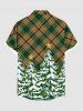 Chemise à carreaux à motif sapin de Noël grande taille pour homme - Olive Verte 6XL