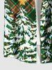 Chemise à carreaux à motif sapin de Noël grande taille pour homme - Olive Verte 6XL