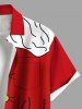 Chemise à poches et boutons imprimée avec costume de Père Noël grande taille pour homme - Rouge L