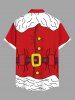 Chemise à poches et boutons imprimée avec costume de Père Noël grande taille pour homme - Rouge L