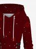 Plus Size Christmas Snowflake Ombre Print Lace Up Drawstring Hoodie Dress -  