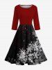 Ombre Christmas Snowflake Print Matching Outfit For Couples -  