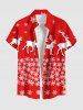 Christmas Elk Snowflake Print Plus Size Matching Outfit For Couples -  