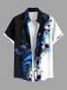 Flower Leaf Contrast Print Plus Size Matching Hawaii Beach Outfit For Couples -  